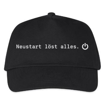 Neustart löst alles Lustiges Gamer IT Motiv - Kinder Basecap - Schwarz - Vorne