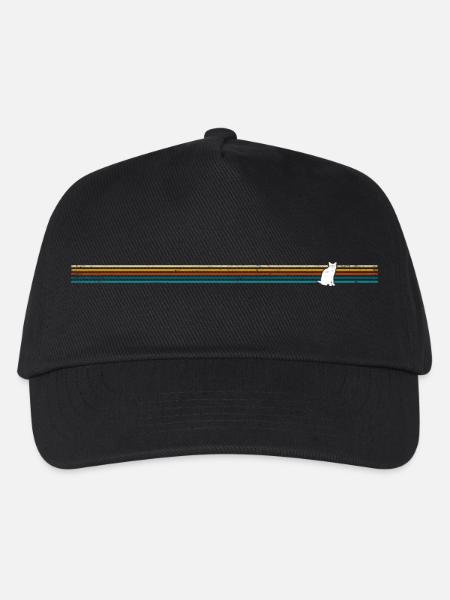 Vintage Retro Katze - Kinder Basecap - Schwarz