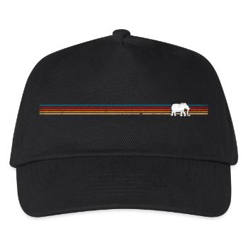 Retro-Elefant - Kinder Basecap - Schwarz - Vorne