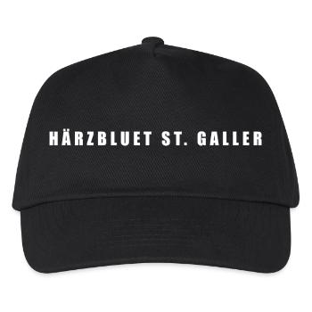 Härzbluet St. Galler | St. Gallen - Kinder Basecap - Schwarz - Vorne