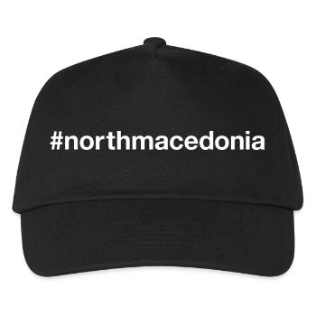 NORTH MACEDONIA Hashtag Nordmazedonien - Kinder Basecap - Schwarz - Vorne