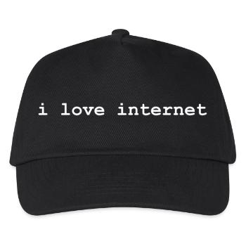 j’aime internet - texte blanc - Shirtdesign Unisexe - Casquette de baseball Enfant - noir - Devant