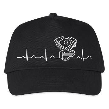 V2 Shovelhead Heartbeat white - Kids’ Baseball Cap - black - Front