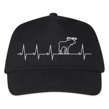 I love moose - Heartbeat - Kinder Basecap - Schwarz - Vorne
