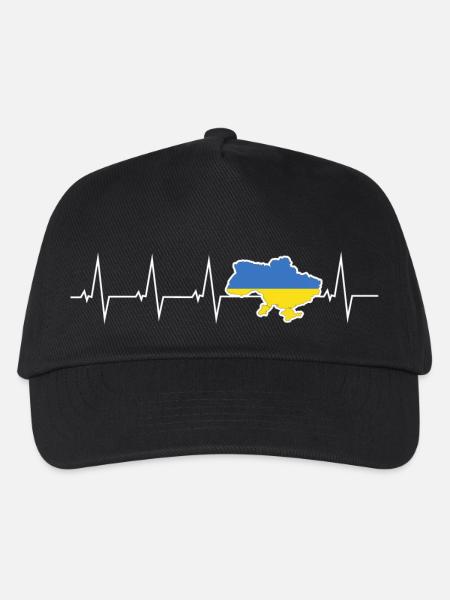 Ich liebe Ukraine - Herzschlag - Kinder Basecap - Schwarz