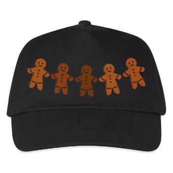 Lebkuchenmänner - Kinder Basecap - Schwarz - Vorne