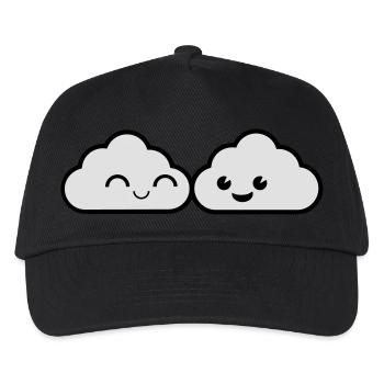 Paar Wolken - Kinder Basecap - Schwarz - Vorne