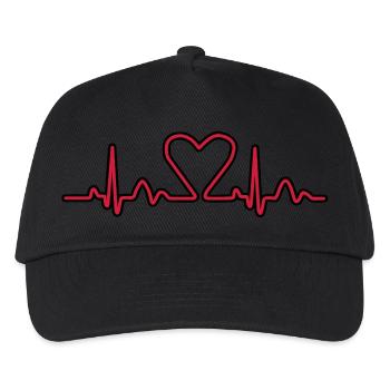 Lines of Heart heart heart electrocardiogram - Kids’ Baseball Cap - black - Front