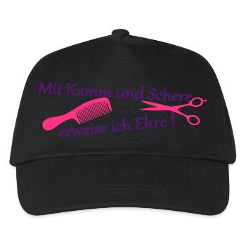 Mit Kamm und Schere für die Ehre - Kinder Basecap - Schwarz - Vorne