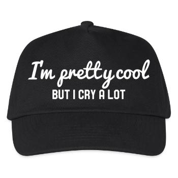 I'm Pretty Cool But I Cry A Lot - Kinder Basecap - Schwarz - Vorne
