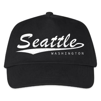 Style de lettrage Seattle avec ligne de ville - Casquette de baseball Enfant - noir - Devant