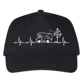 Camping camping camping battement de coeur cadeau - Casquette de baseball Enfant - noir - Devant
