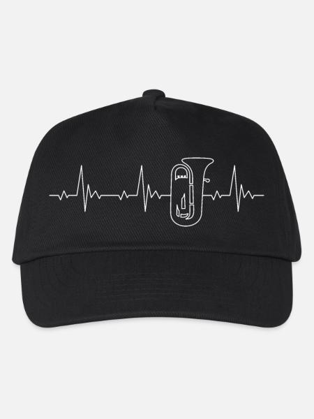 Tuba Heartbeat mit Tubaspieler Herzschlag - Kinder Basecap - Schwarz