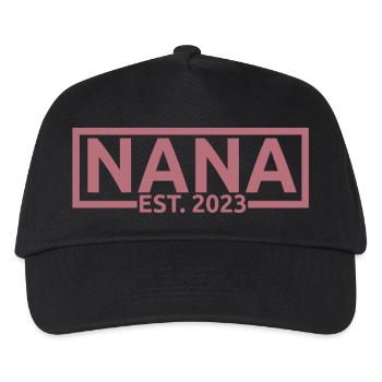 Nana Est. 2023, Grandma To Be, Pregnancy Reveal - Kids’ Baseball Cap - black - Front