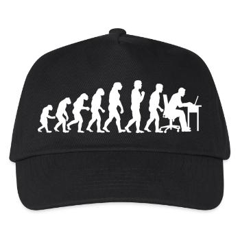 Evolution Computertechniker Nerd Programmierung - Kinder Basecap - Schwarz - Vorne