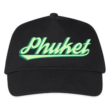 Phuket Retro Küstenscript - Kinder Basecap - Schwarz - Vorne