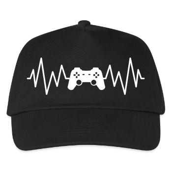 Gamer Rhythm: Controller and Heart - Kids’ Baseball Cap - black - Front