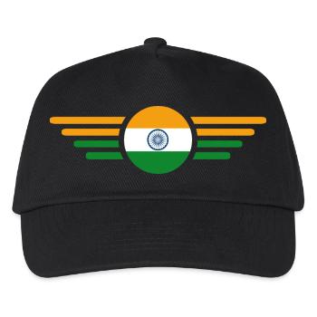 Ich liebe Indien, Stil Design T-Shirt - Kinder Basecap - Schwarz - Vorne