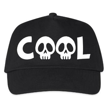 Totenkopf und cool (weiß) - Kinder Basecap - Schwarz - Vorne