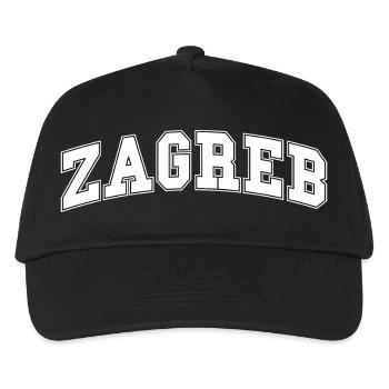 ZAGREB Retro Schriftzug – Kroatien Design - Kinder Basecap - Schwarz - Vorne
