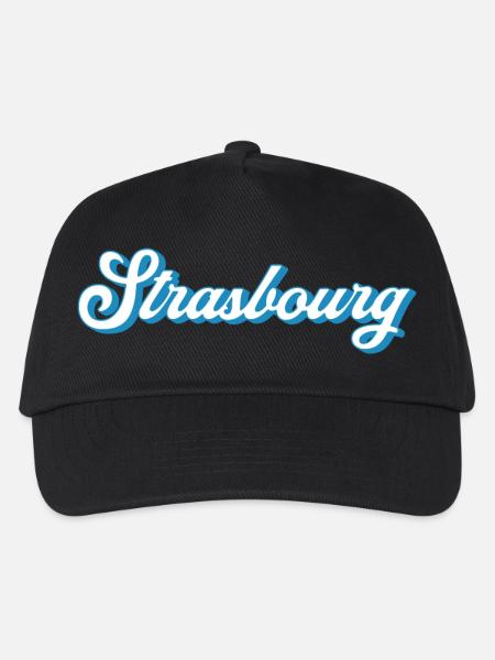 Strasbourg Schriftzug – Retro Frankreich Style - Kinder Basecap - Schwarz