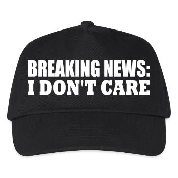 breaking news i don't care - Kinder Basecap - Schwarz - Vorne