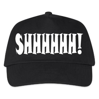 Pssst! Minimalistische Typografie - Kinder Basecap - Schwarz - Vorne