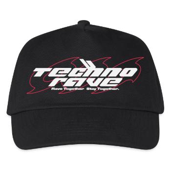 TECHNO RAVE | rave together stay togehter - Kinder Basecap - Schwarz - Vorne