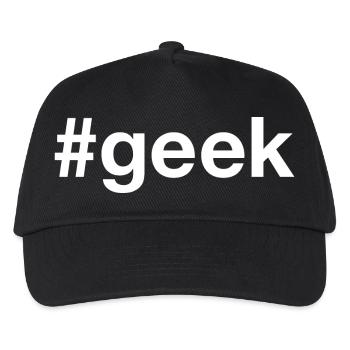 GEEK Hashtag - Kinder Basecap - Schwarz - Vorne