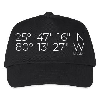 Coordinates: Miami, Florida - Kids’ Baseball Cap - black - Front
