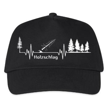 Holzschlag Waldherz Herzschlag Holzfäller Rhythmus - Kinder Basecap - Schwarz - Vorne