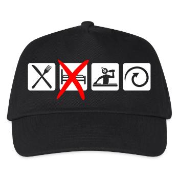 Eat Sleep Rave Repeat Essen Nicht Schlafen Raven - Kinder Basecap - Schwarz - Vorne