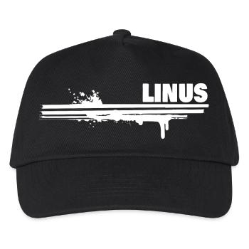 Farbklecks Linus - Kinder Basecap - Schwarz - Vorne