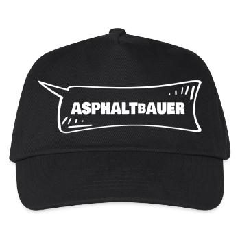 Asphaltbauer als Sprechblase - Kinder Basecap - Schwarz - Vorne