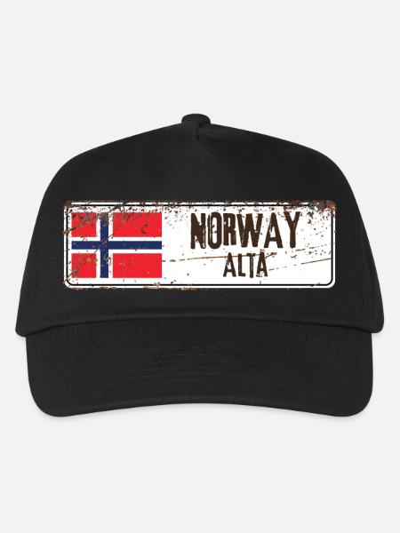 Alta Norwegen Flagge - Kinder Basecap - Schwarz
