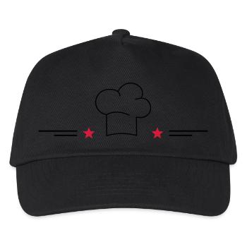 Chef's hat with stars - Kids’ Baseball Cap - black - Front