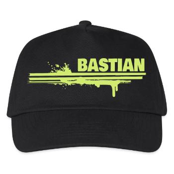 Bastian als Farbklecks - Kinder Basecap - Schwarz - Vorne