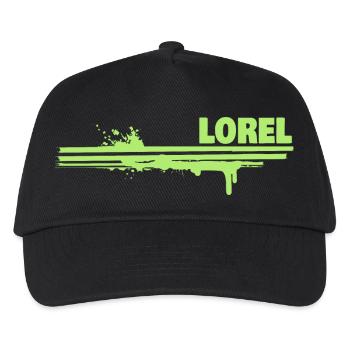 Farbklecks Lorel - Kinder Basecap - Schwarz - Vorne