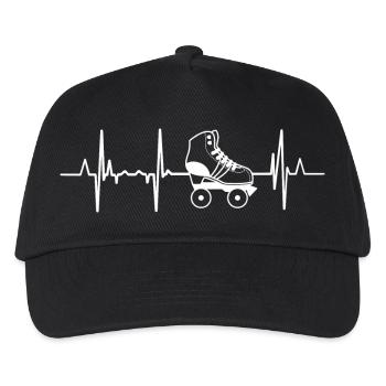 Roller Skates Heartbeat - Kids’ Baseball Cap - black - Front