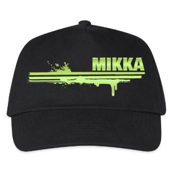 Mikka als Farbklecks - Kinder Basecap - Schwarz - Vorne
