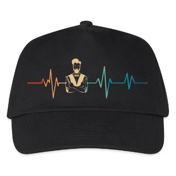 Heartbeat Retro Friseur - Kinder Basecap - Schwarz - Vorne