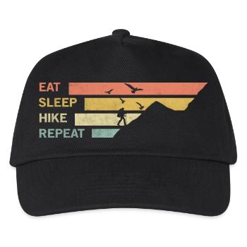 MANGER DORMIR RANDONNÉE RÉPÉTER - Casquette de baseball Enfant - noir - Devant