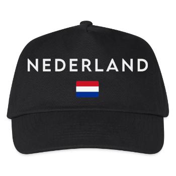 Flagge von Holland, holländischer Stolz - Kinder Basecap - Schwarz - Vorne