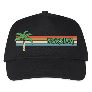 Urlaub Korsika - Kinder Basecap - Schwarz - Vorne