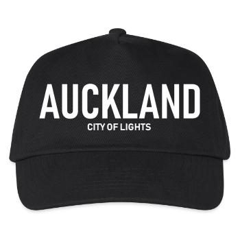 Auckland - City of Lights - New Zealand Neuseeland - Kinder Basecap - Schwarz - Vorne