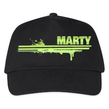 Marty als Farbklecks - Kinder Basecap - Schwarz - Vorne