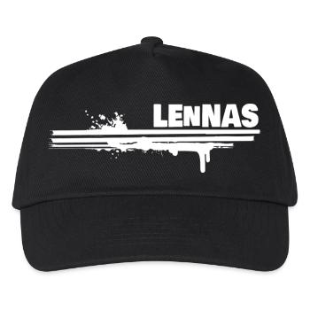 Lennas als Farbklecks - Kinder Basecap - Schwarz - Vorne