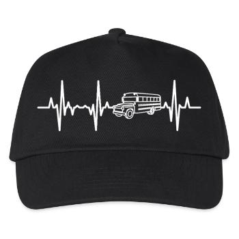 Herzschlag Bus - Kinder Basecap - Schwarz - Vorne