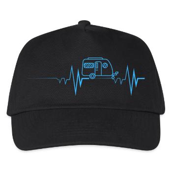 Heartbeat Camping-Wohnwagen - Kinder Basecap - Schwarz - Vorne