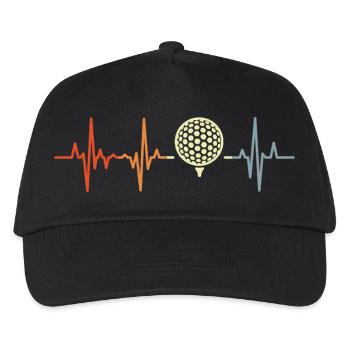 Heartbeat Golf Ball - Kids’ Baseball Cap - black - Front